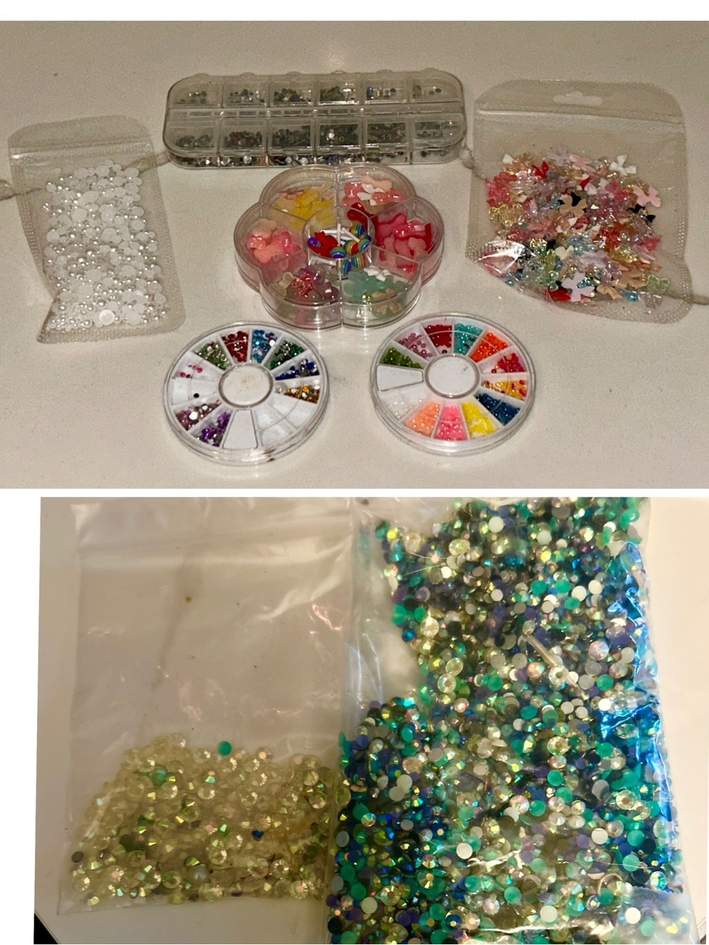 Bulk Nail Art Supply Lot Charms, Rhinestones, Beads & Embellishments